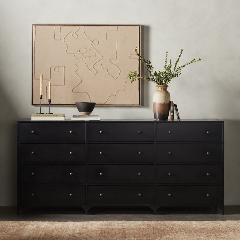 Bayline Iron 85 W 12 Drawer Dresser
